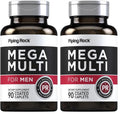 Piping Rock Multivitamin for Men - 90 Caplets, Mega Multimineral Daily Supplement (Pack of 2) - Non-GMO & Gluten Free