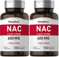 Piping Rock NAC 600mg N-Acetyl Cysteine – 100 Capsules (Pack of 2)
