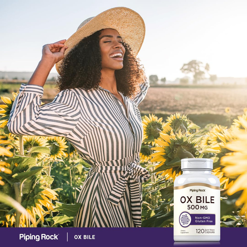 Piping Rock Ox Bile Supplement 500mg | 120 Capsules | Digestive Enzyme | Non-GMO, Gluten Free | Pack of 2