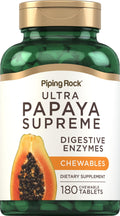 Piping Rock Papaya Digestive Enzymes Chewables – 180 Tablets, Vegetarian, Non-GMO, Gluten Free