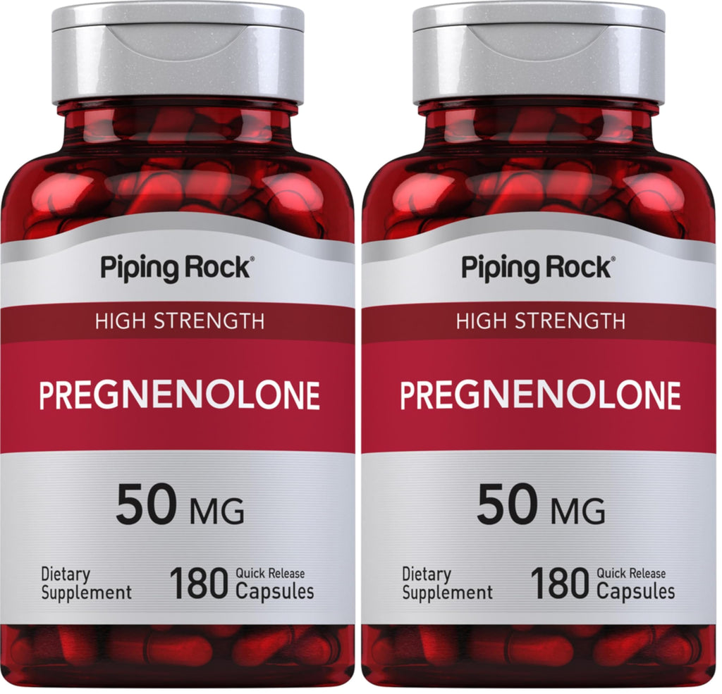 Piping Rock Pregnenolone 50 mg – 180 Capsules (Pack of 2)