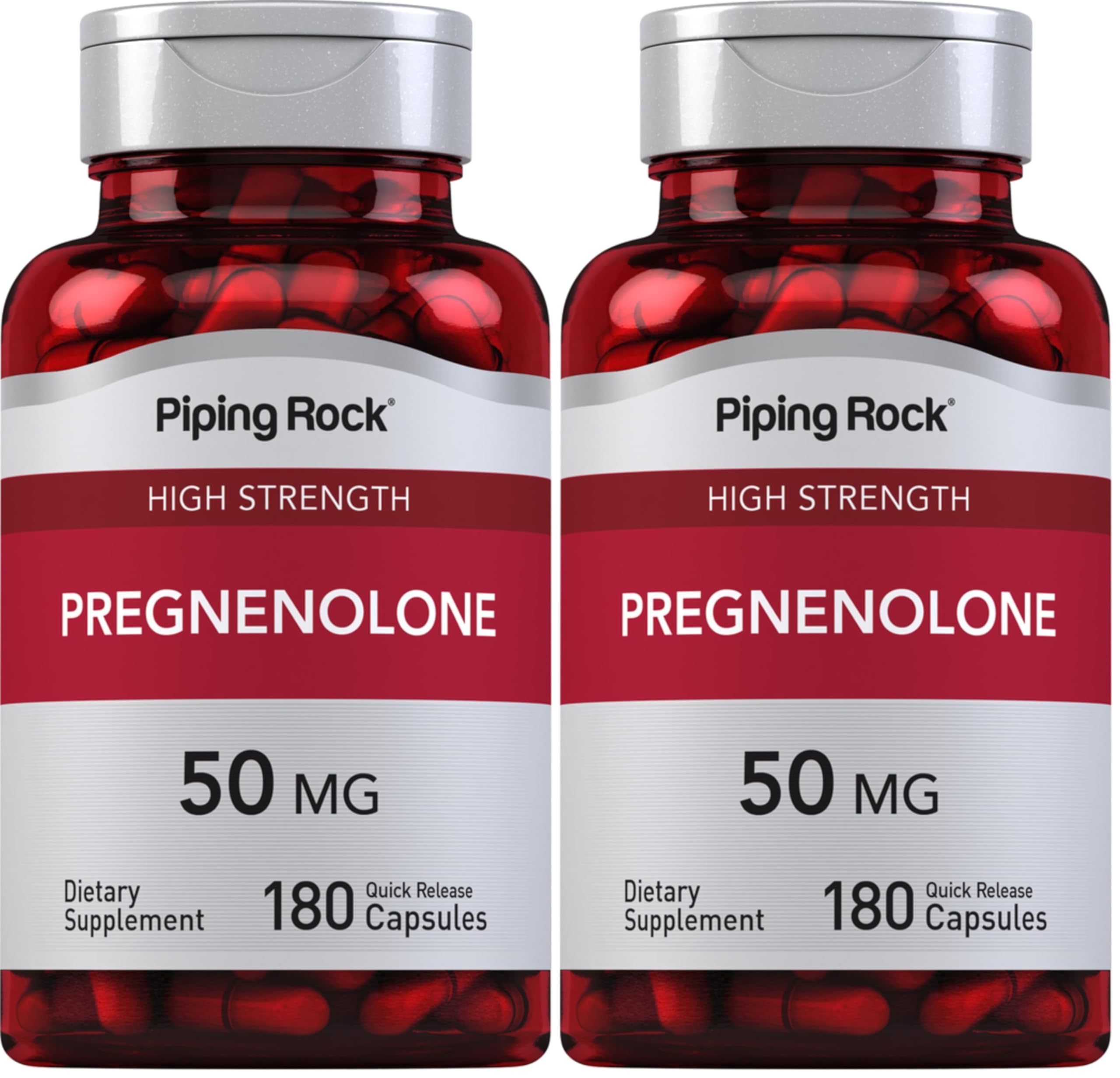 Piping Rock Pregnenolone 50 mg – 180 Capsules (Pack of 2)