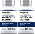 Piping Rock Proteolytic Enzymes Supplement | 120 Capsules | Broad Spectrum Complex | Vegetarian, Non-GMO, Gluten Free (Pack of 2)