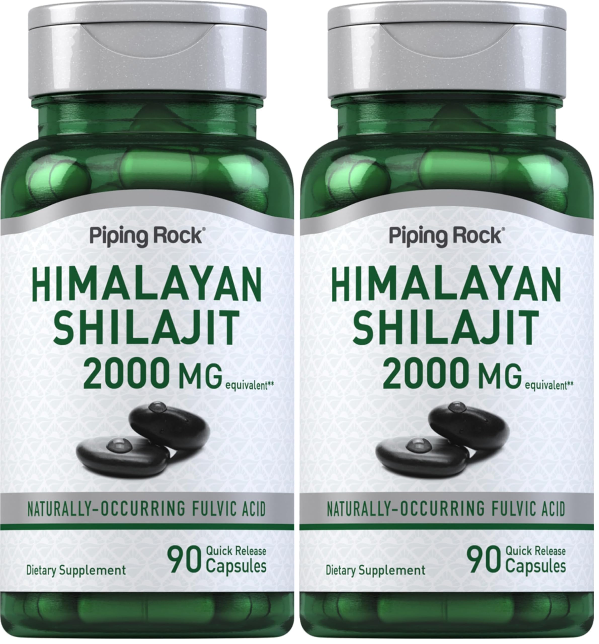 Piping Rock Shilajit Capsules 2000mg – 90 Count | Pack of 2 | Non-GMO, Gluten Free