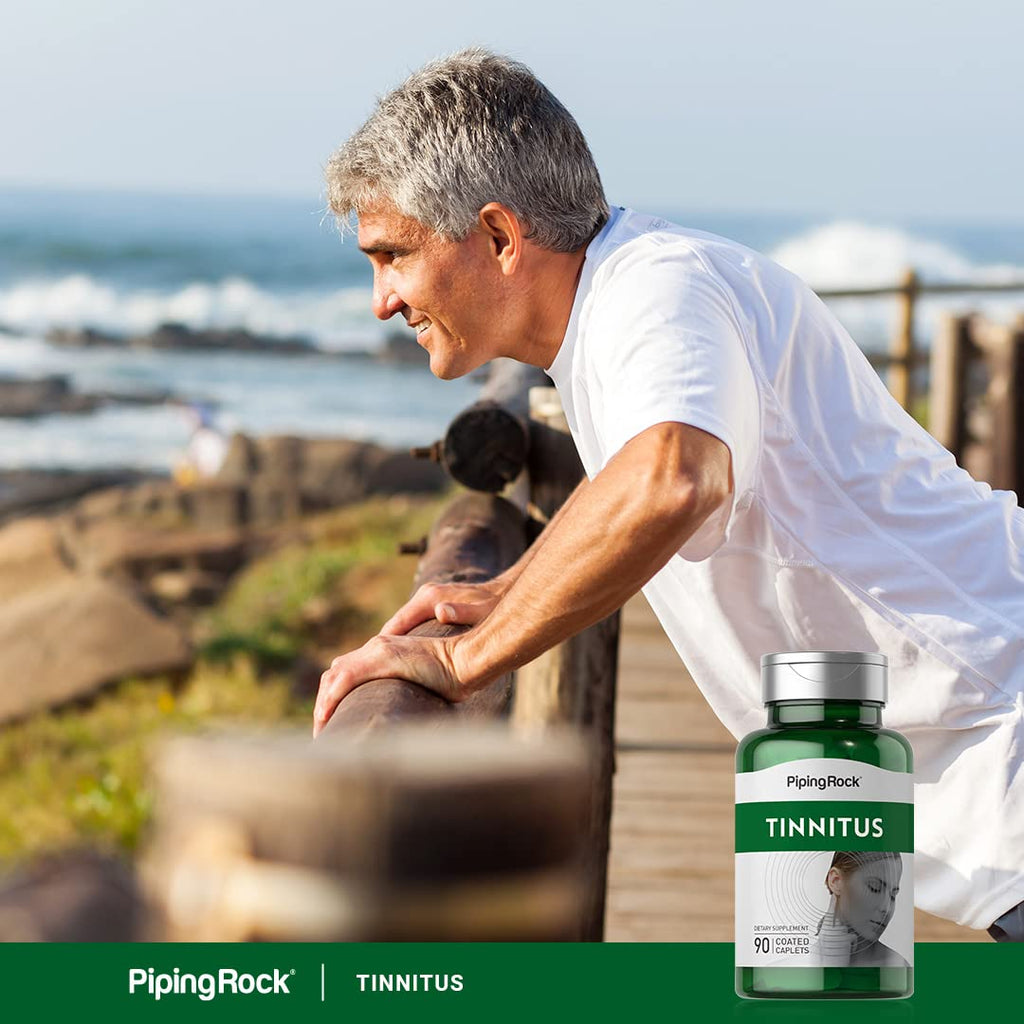 Piping Rock Tinnitus Supplement - 90 Caplets (Pack of 2) | Vegetarian, Non-GMO, Gluten Free