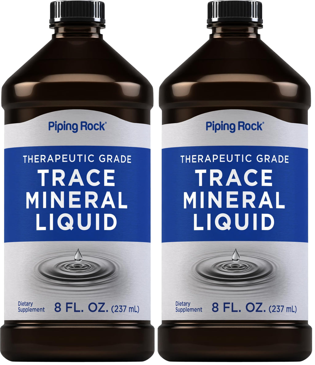 Piping Rock Trace Mineral Liquid – 8 fl oz, Therapeutic Grade, Non-GMO & Gluten Free | Pack of 2