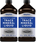 Piping Rock Trace Mineral Liquid – 8 fl oz, Therapeutic Grade, Non-GMO & Gluten Free | Pack of 2