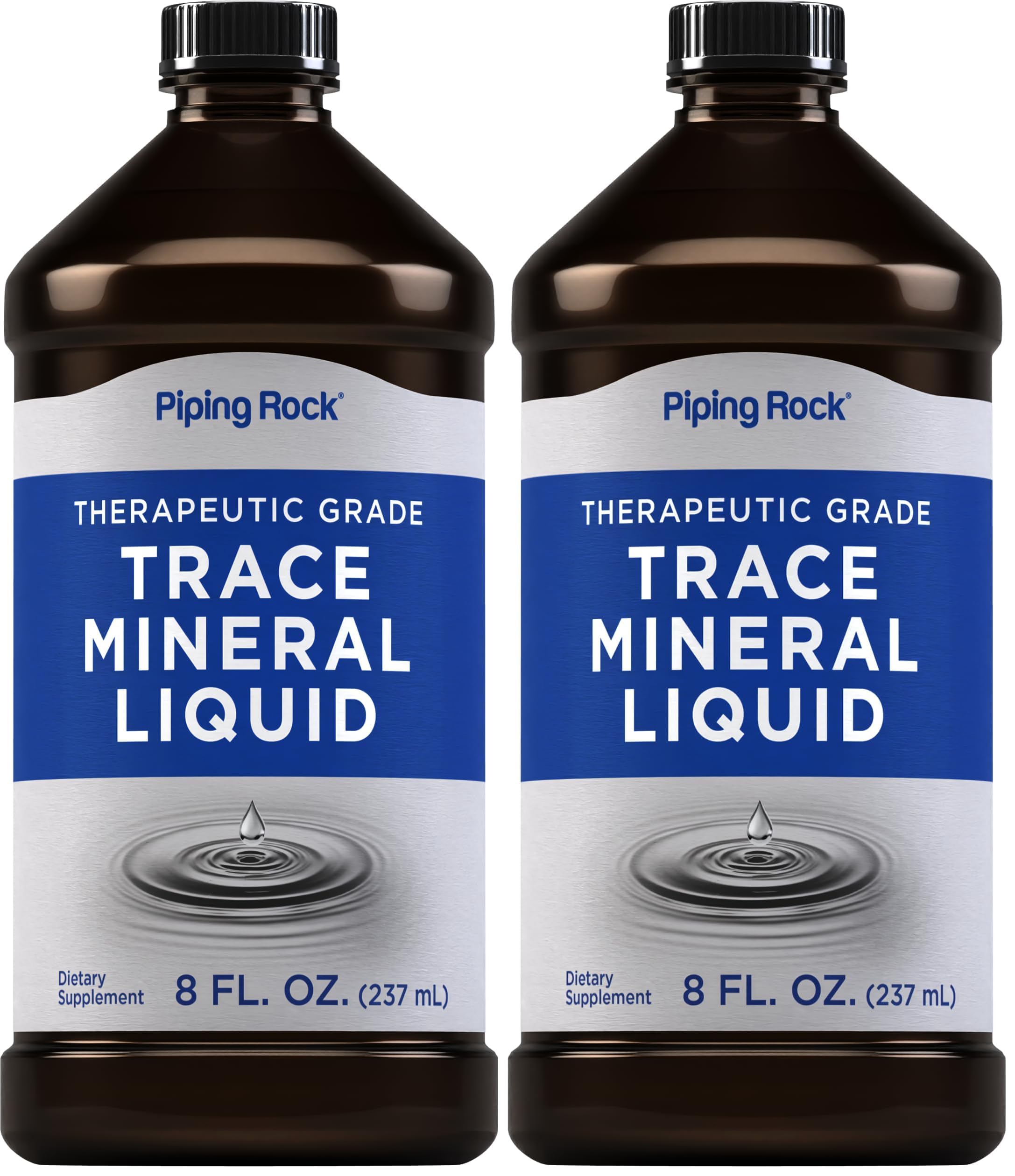 Piping Rock Trace Mineral Liquid – 8 fl oz, Therapeutic Grade, Non-GMO & Gluten Free | Pack of 2