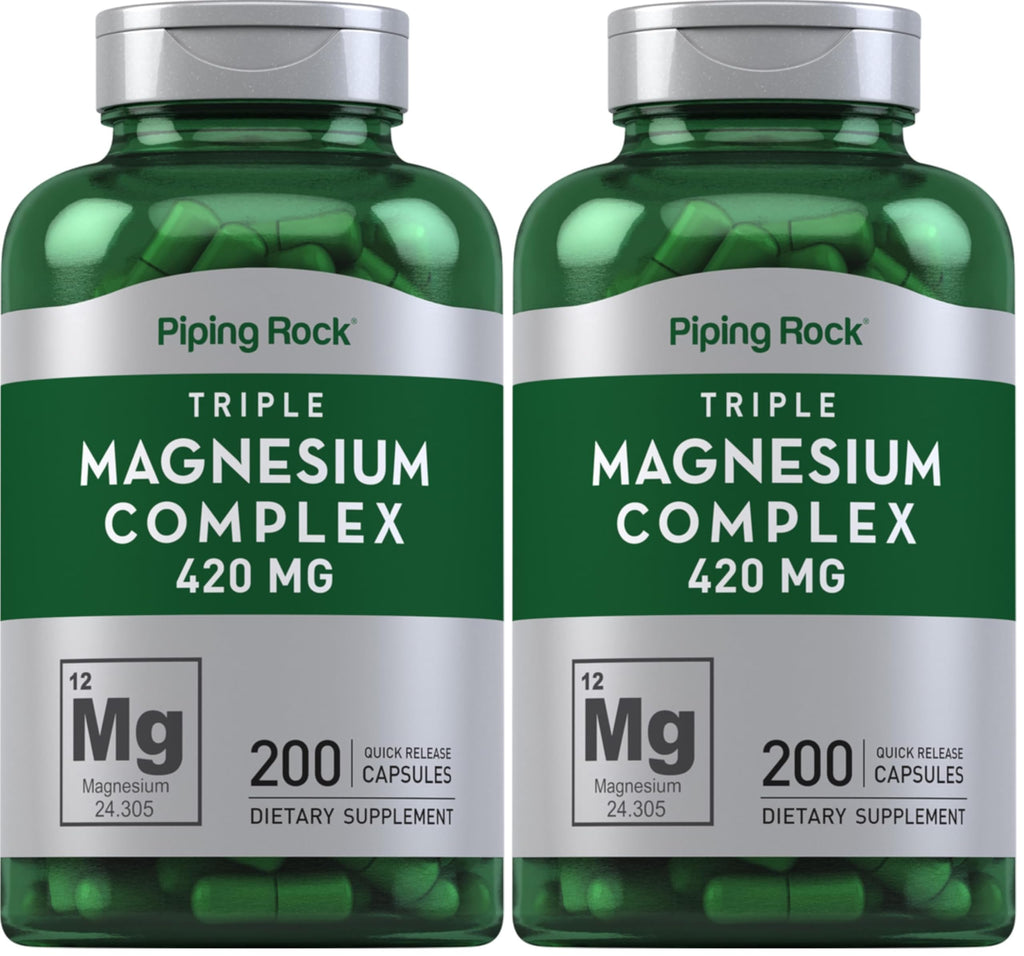 Piping Rock Triple Magnesium Complex 420 mg | 200 Capsules | Pack of 2