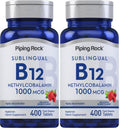 Piping Rock Vitamin B12 Sublingual Tablets 1000 mcg – Berry, 400 Pills (Pack of 2)