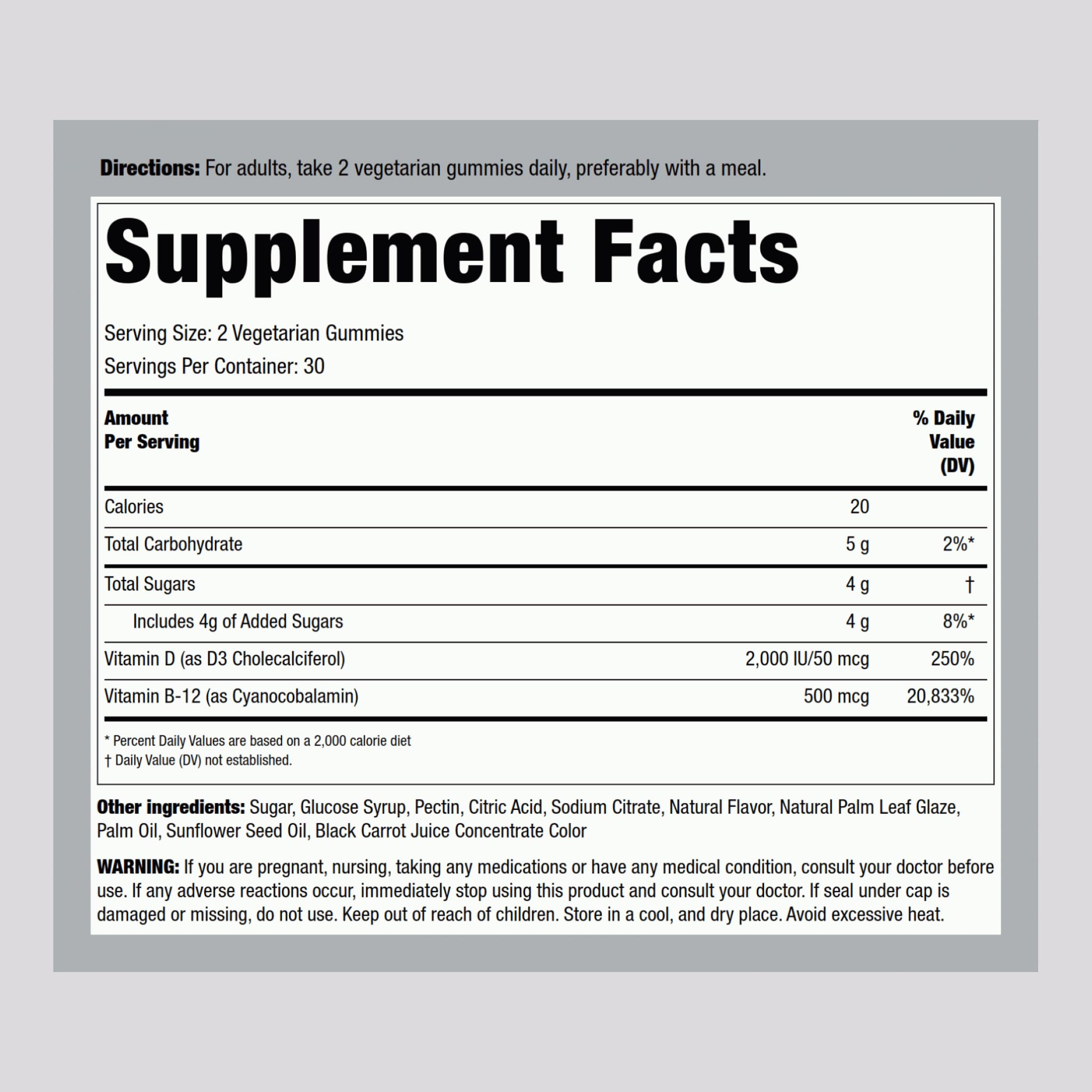 Piping Rock Vitamin D3 & B12 Gummies – 60 Count (Pack of 2) | High Potency, Strawberry Flavor, Vegetarian, Non-GMO, Gluten Free
