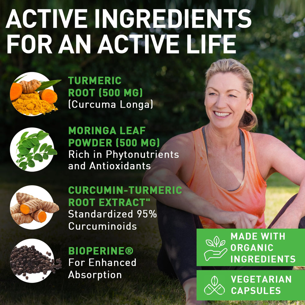 PIUS NATURE Turmeric Moringa – Organic Turmeric & Moringa Capsules
