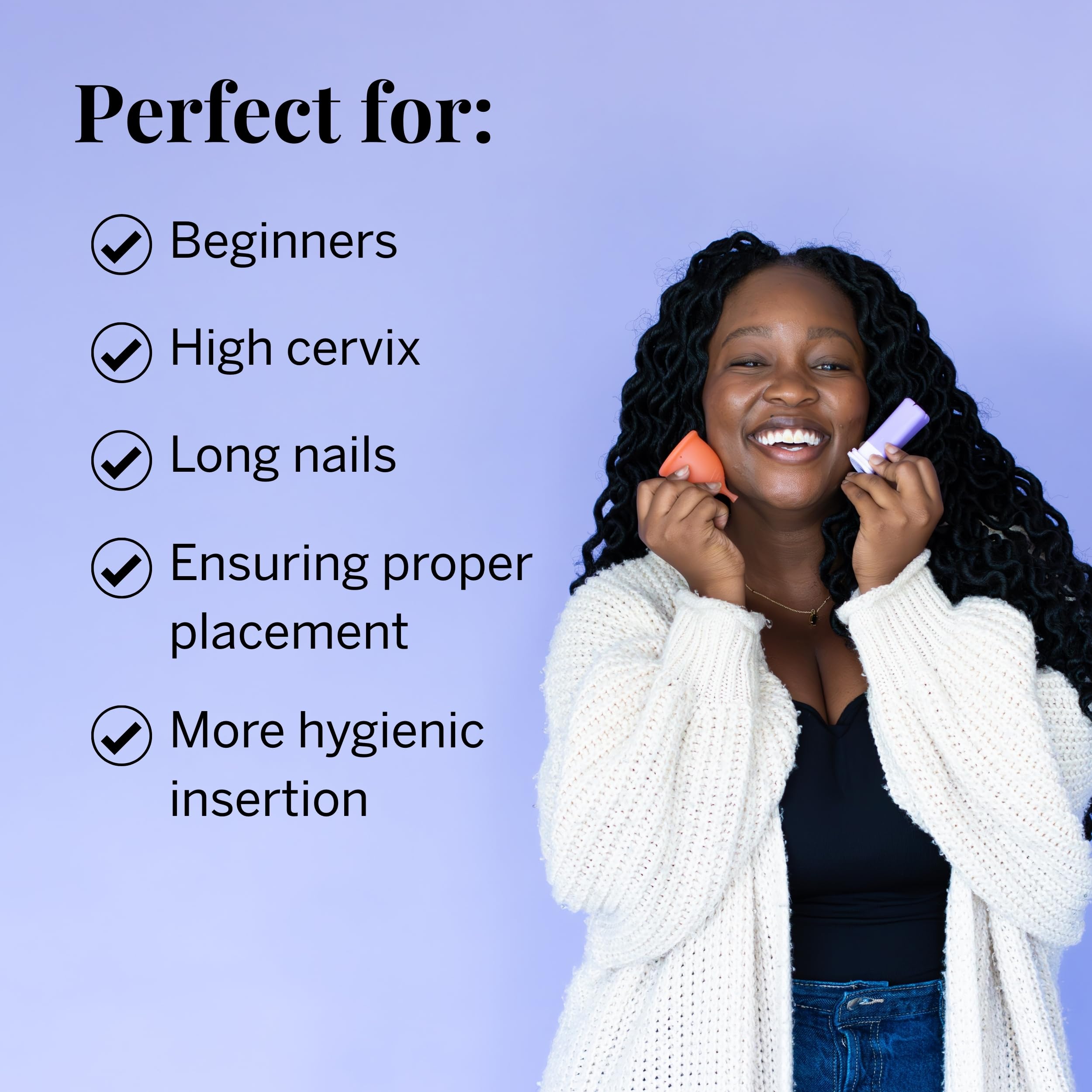 Pixie Cup Menstrual Cup Applicator — Tampon-Like Insertion, Reusable & BPA-Free