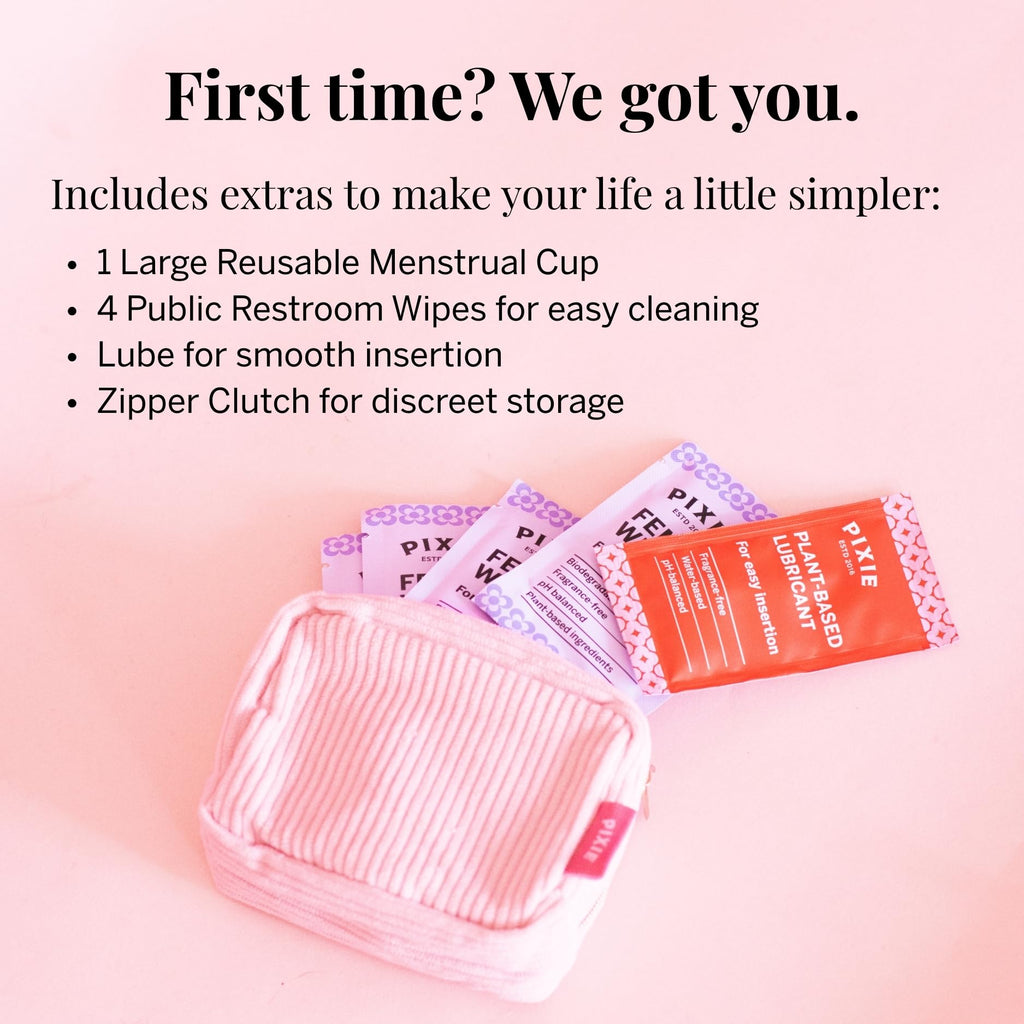 Pixie Cup Plum Large - Soft, Safe Reusable Menstrual Cup | 100% Medical-Grade Silicone, #1 Tampon Alternative