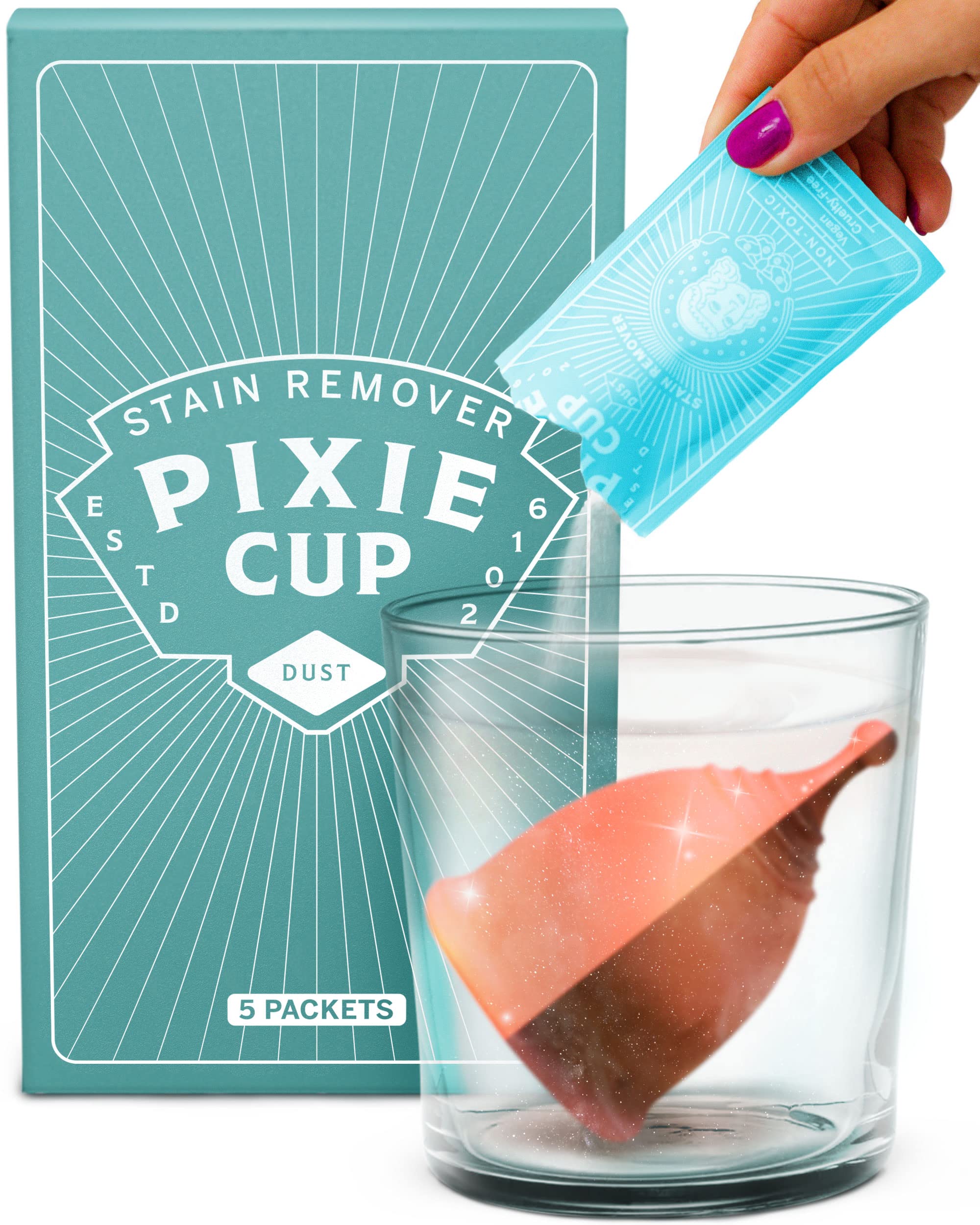 Pixie Cup Stain Remover – Natural Cleaner for Reusable Period Cups & Discs (5 Packets)