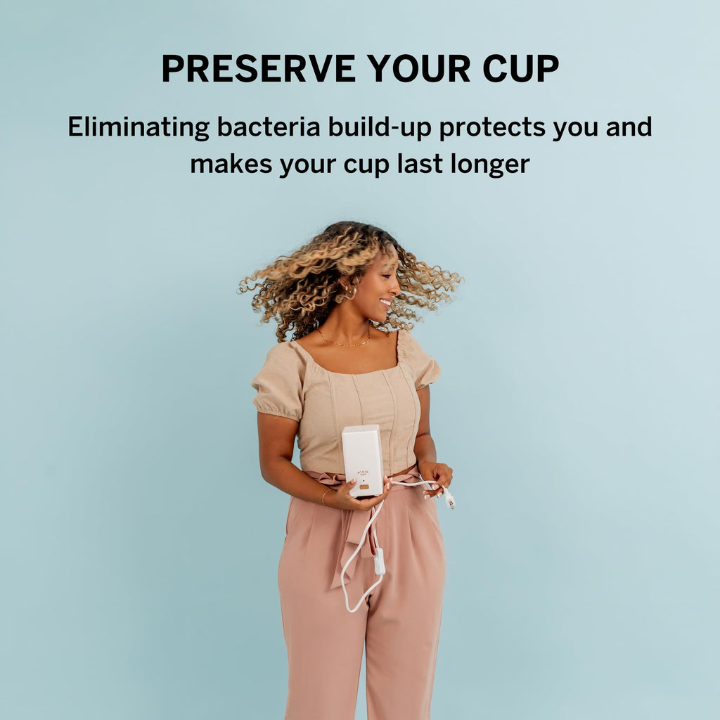 Pixie Cup Steam Cleaner: 3-Min Sterilization, 99.9% Germ Kill, FSA Eligible