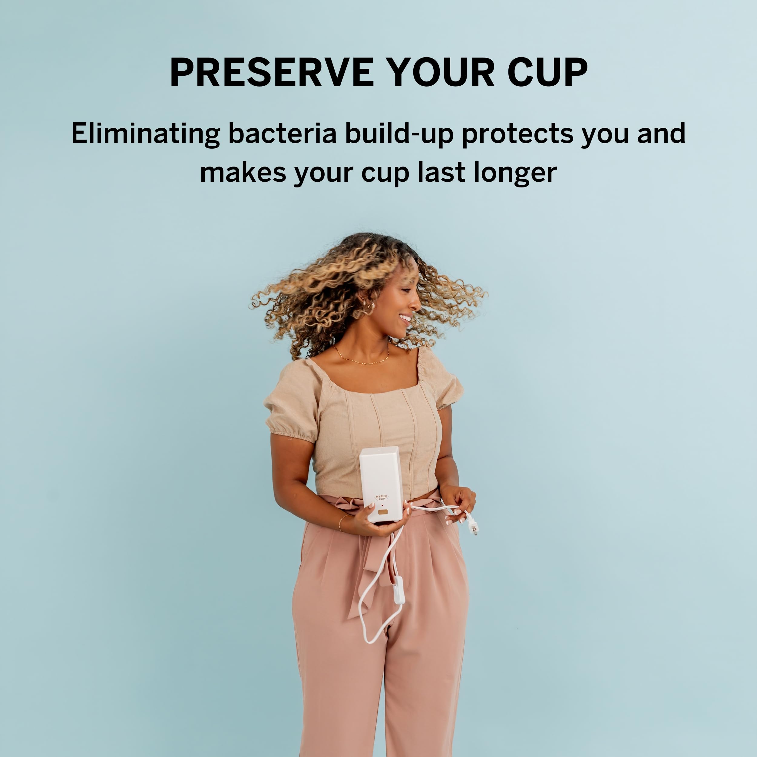 Pixie Cup Steam Cleaner: 3-Min Sterilization, 99.9% Germ Kill, FSA Eligible