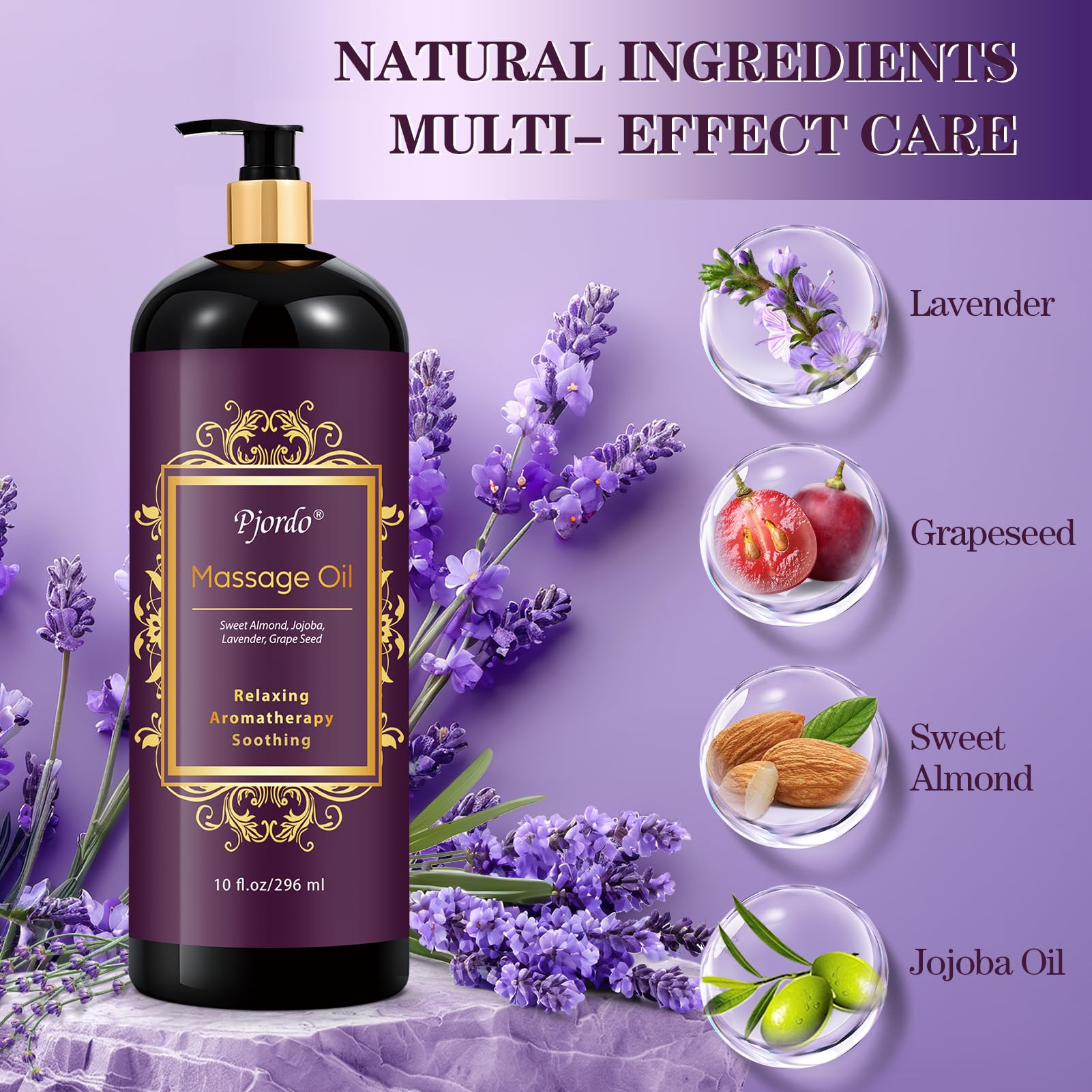 Pjordo Lavender Massage Oil & Arnica Roller Ball Gift Set