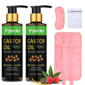 Pjordo Castor Oil Pack Wrap - Natural Cold-Pressed Oils, Reusable Cotton Pack for Abdomen, Neck, Elbows & Knees