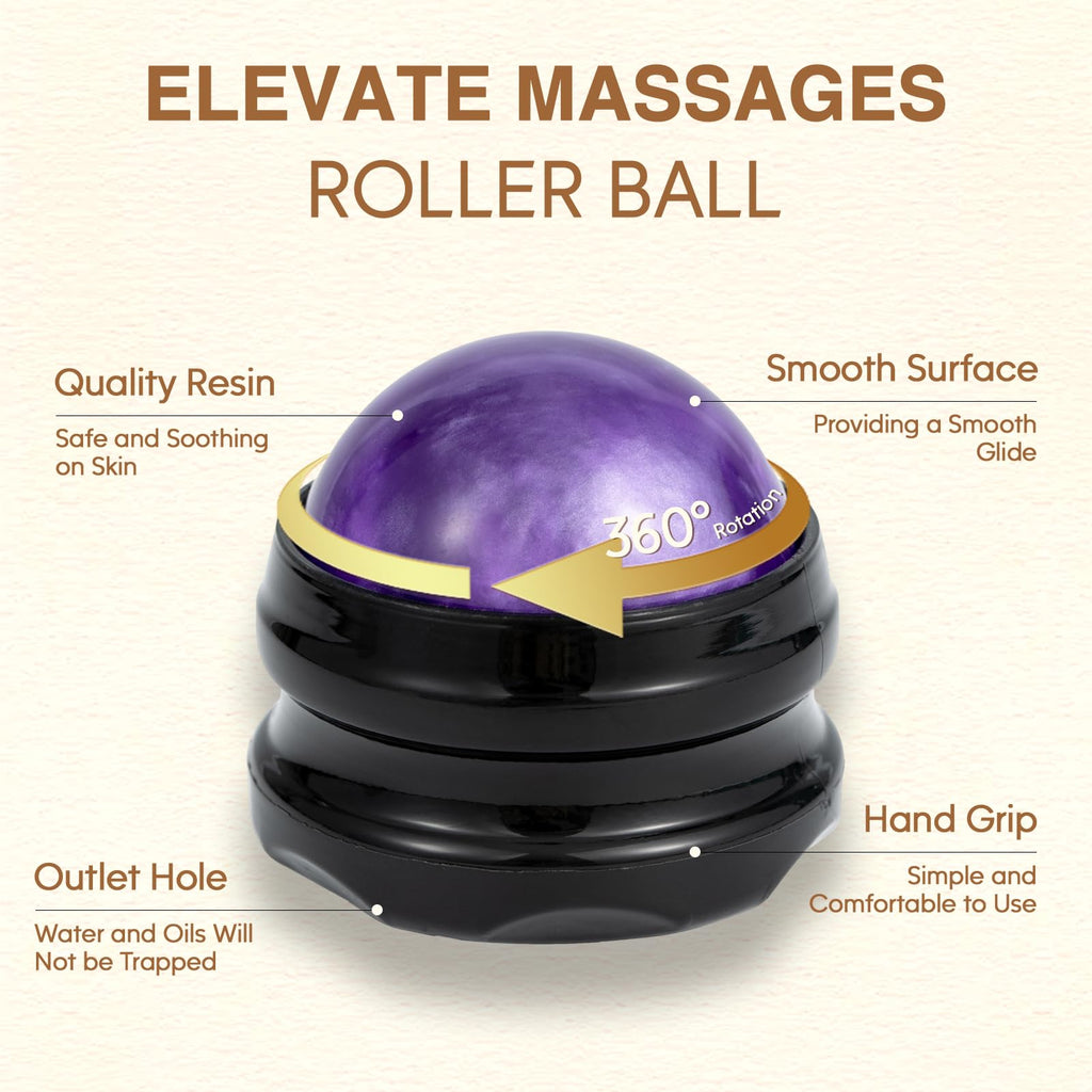 Pjordo Massage Oil Kit – Lilac, Lavender & Arnica with Roller Ball | Spa Gift Set