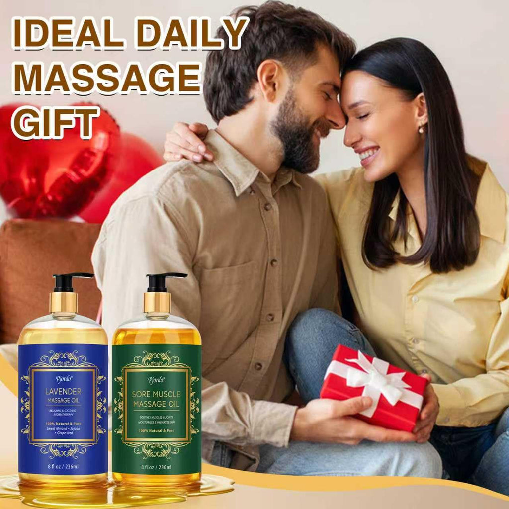 Pjordo 2 Pack Massage Oil – Arnica & Lavender for Pain Relief