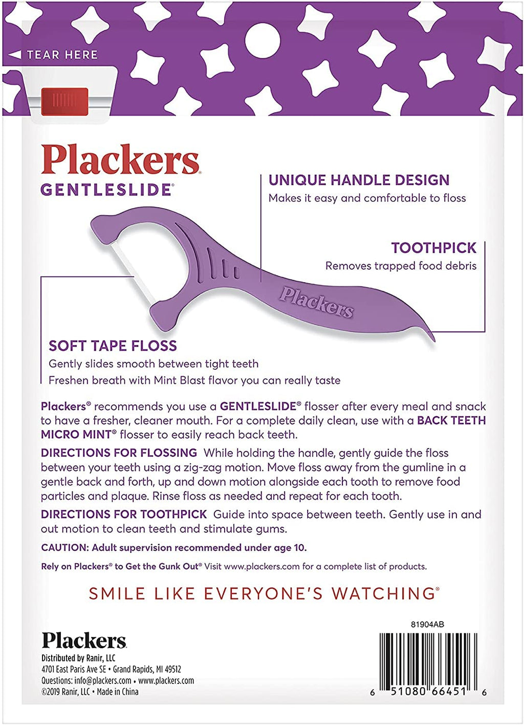 PLACKERS Gentleslide Dentla Flossers for Tight Teeth – 90 ea (Pack of 2)