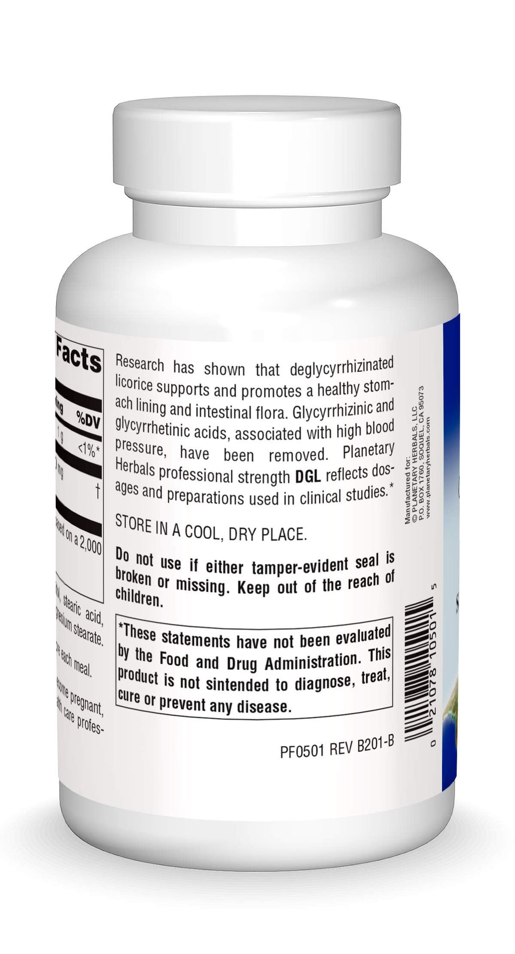 Planetary Herbals DGL Deglycyrrhizinated Licorice - 200 Tablets | Supports a Healthy Stomach Lining