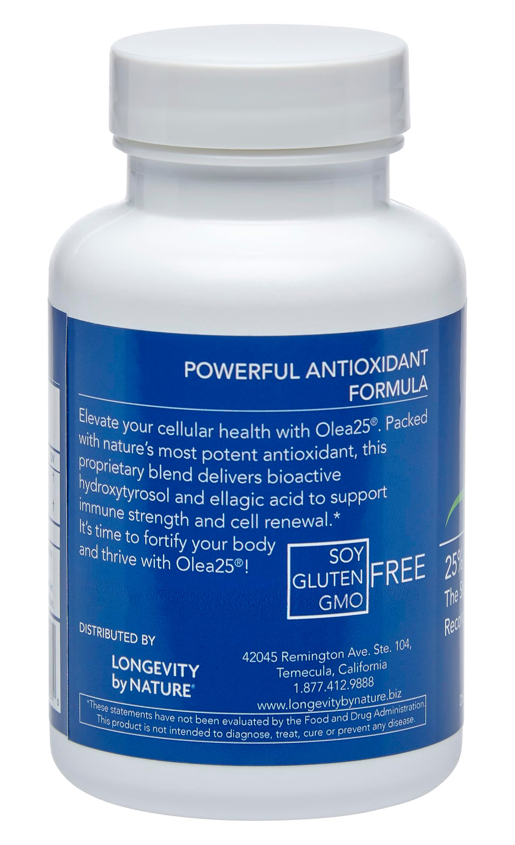 Olea25 Organic Olive Leaf Extract Capsules with Hydroxytyrosol – 90 Count | Antioxidants for Immune Support and Heart Health