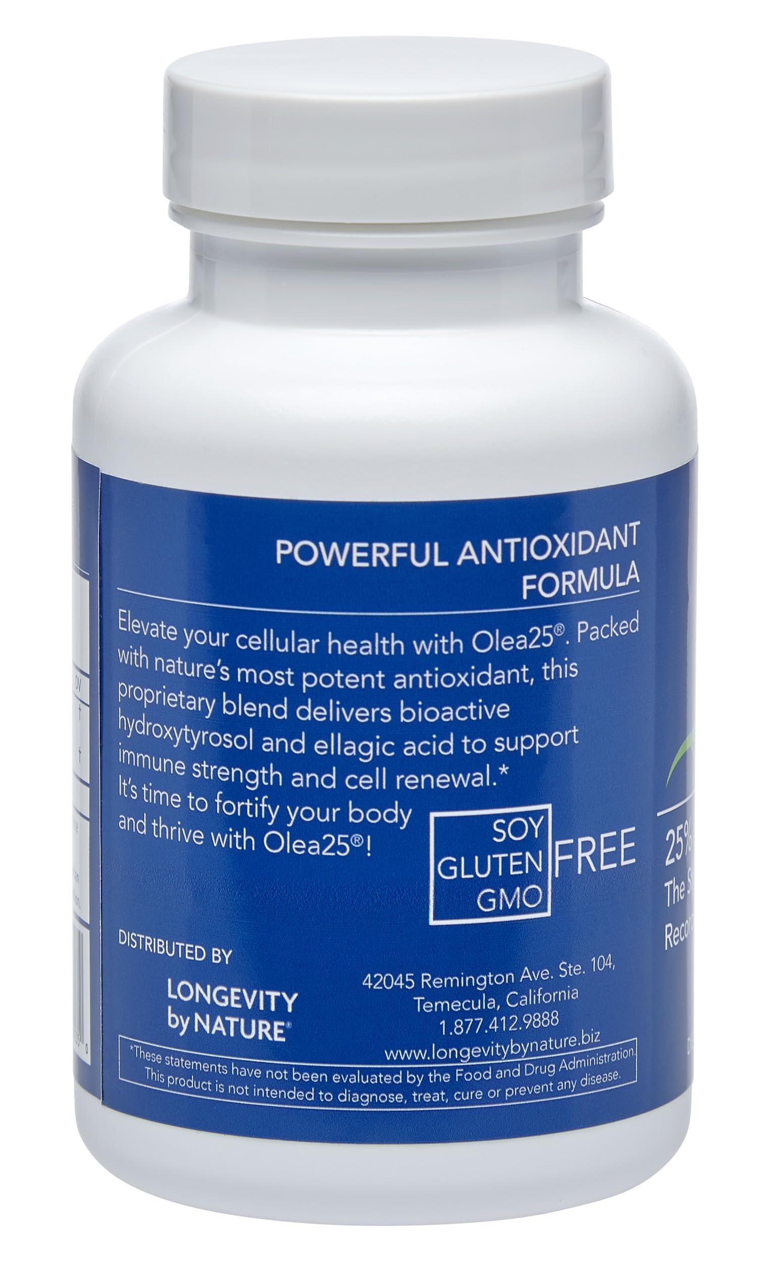 Olea25 Organic Olive Leaf Extract Capsules with Hydroxytyrosol – 90 Count | Antioxidants for Immune Support and Heart Health