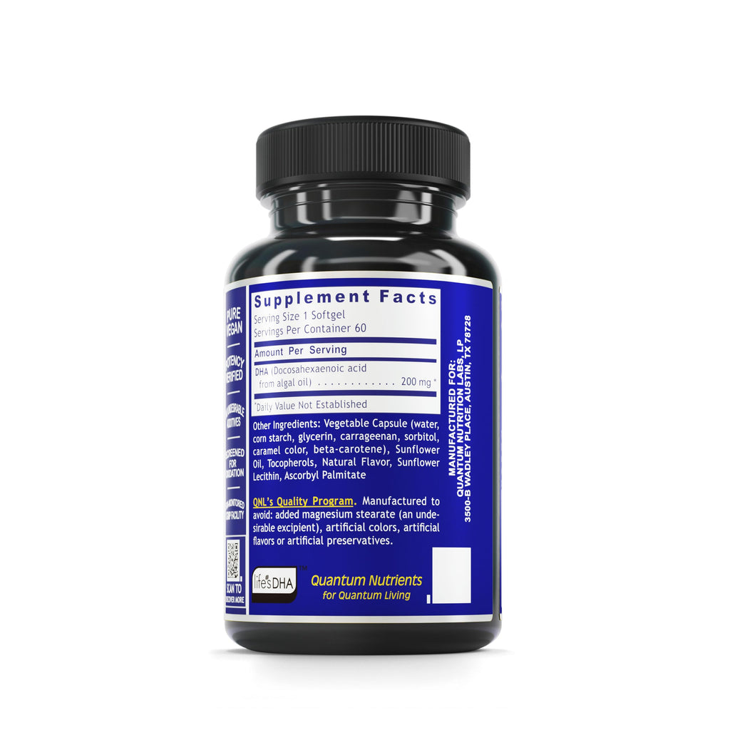 Quantum Nutrition Labs Plant DHA – Non-GMO Vegan Algae DHA | Omega-3 for Brain & Heart