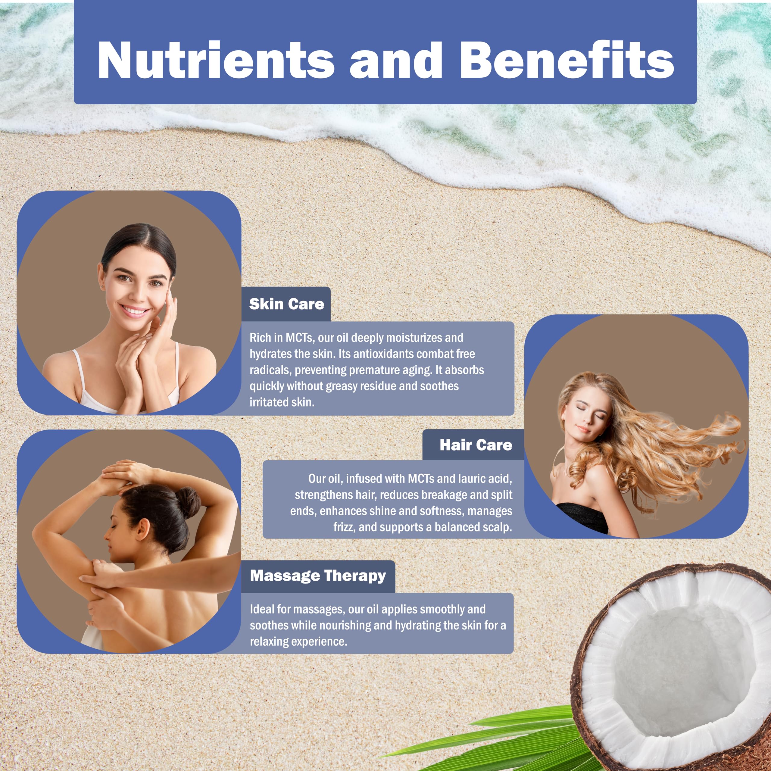 Plant Guru Fractionated Coconut Oil 8 oz – Pure MCT Carrier for Skin & Hair