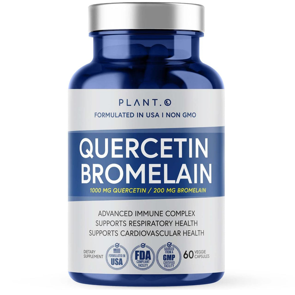 Quercetin with Bromelain 1000mg - Plant.O Nutrition | Immune & Respiratory Support | 60 Veggie Caps