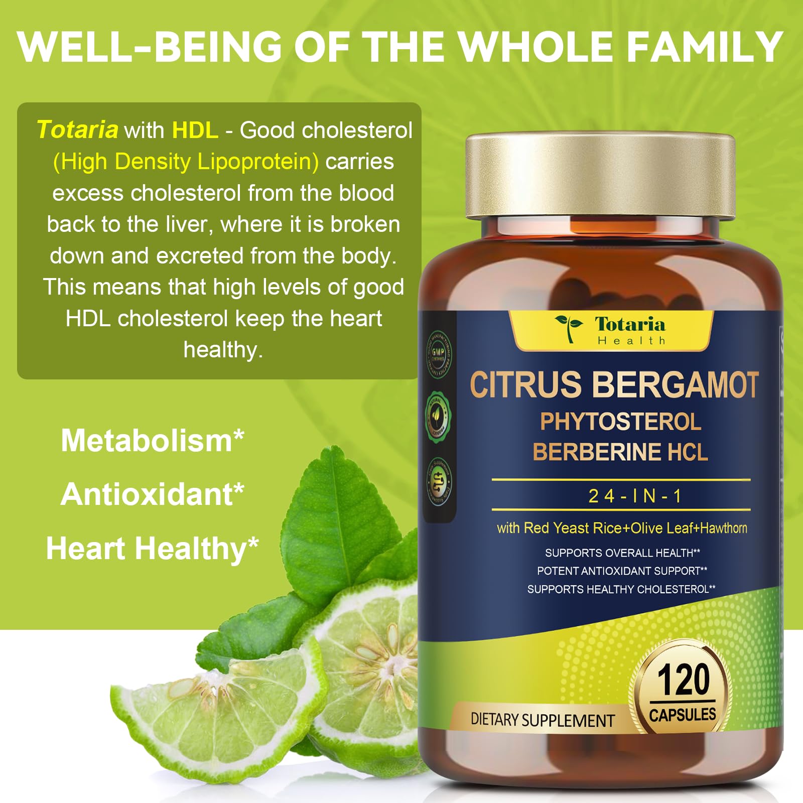 2 Pack Citrus Bergamot 10,000mg for Heart Health – Vegan, Non-GMO