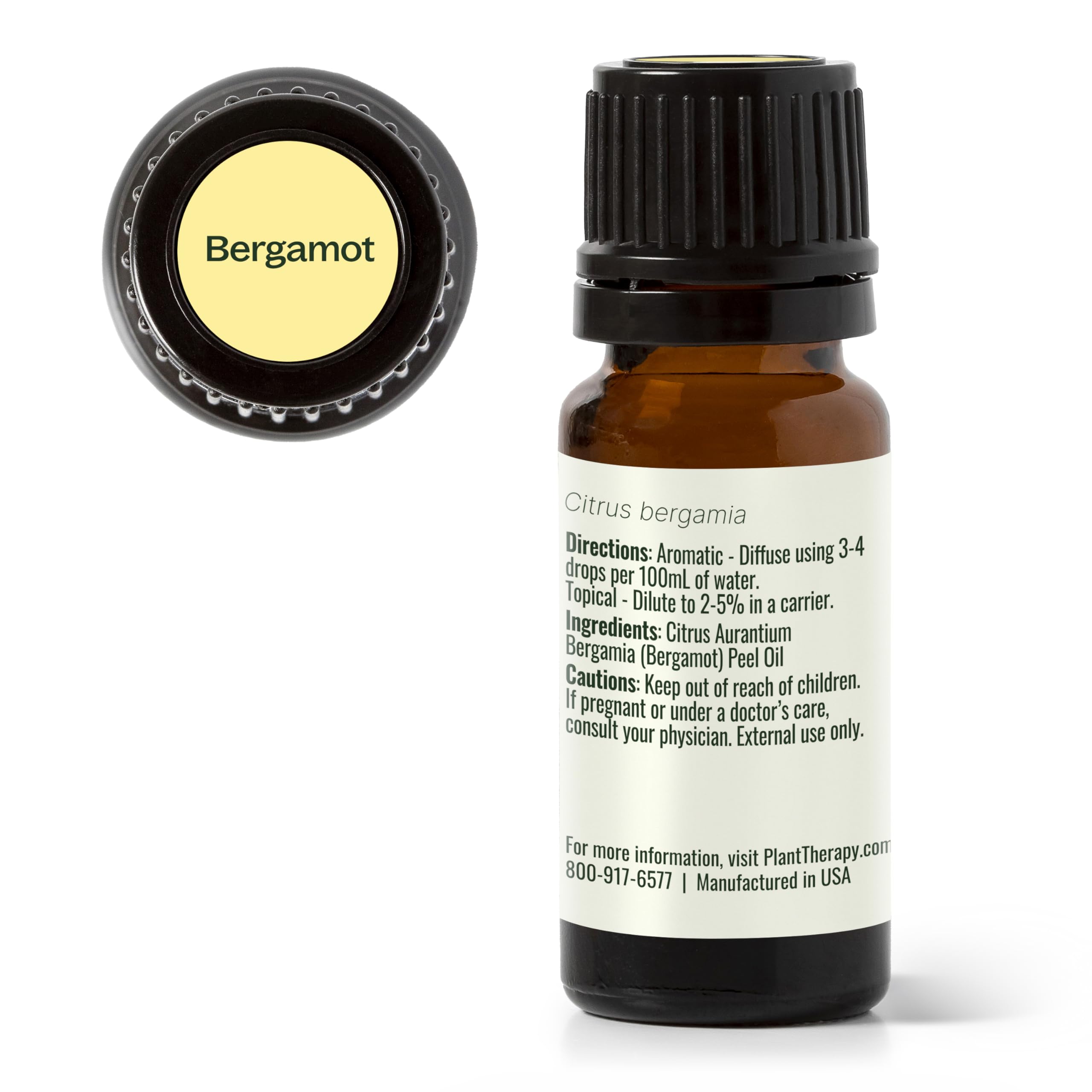 Plant Therapy Bergamot Essential Oil 100% Pure, Undiluted, Natural, Therapeutic Grade – 10 mL (1/3 oz)