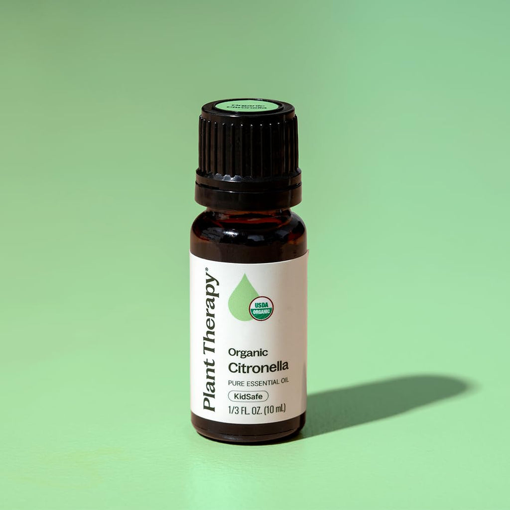 Plant Therapy Citronella Organic Essential Oil – 100% Pure, USDA Certified Organic, Therapeutic Grade, 10 mL (1/3 oz)