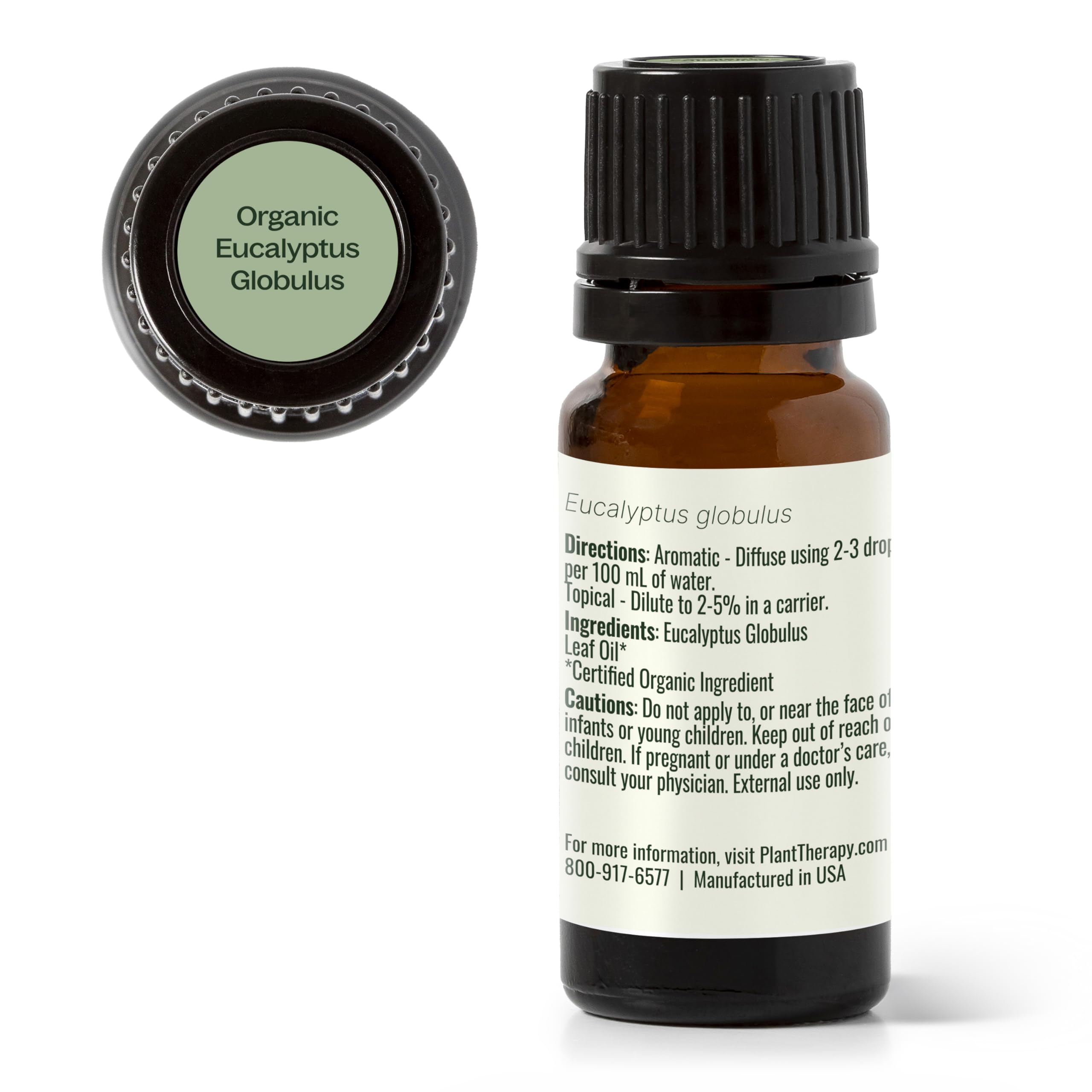Plant Therapy Organic Eucalyptus Globulus Essential Oil - 10 mL, 100% Pure, USDA Organic