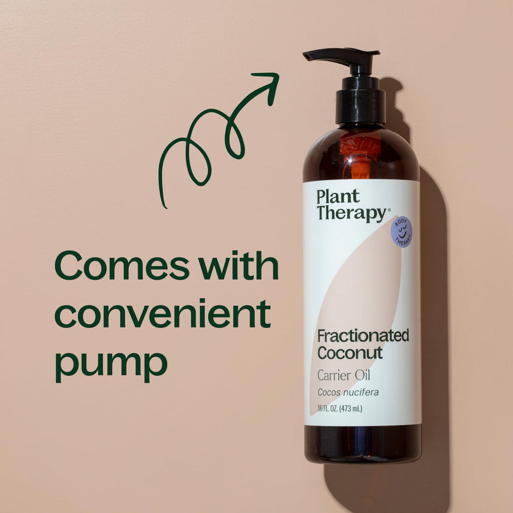 Plant Therapy Fractionated Coconut Oil 16 oz – Pure Carrier Oil for Skin, Hair, and Aromatherapy
