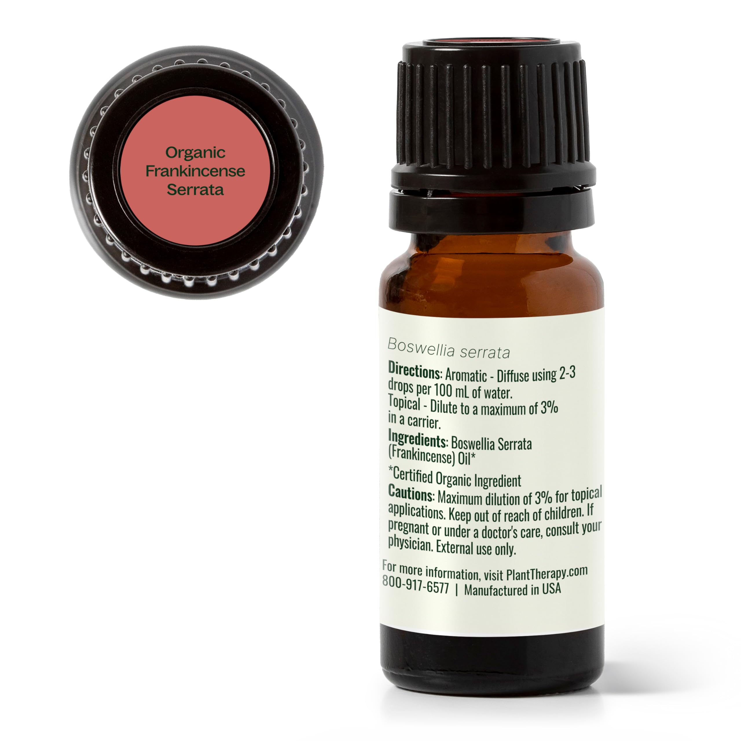 Plant Therapy Organic Frankincense Serrata Essential Oil – 100% Pure, USDA Certified Organic, Undiluted, Therapeutic Grade 10 mL