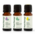 Plant Therapy Organic Essential Oil Singles Set - Lemon, Lavender & Peppermint (10 mL)