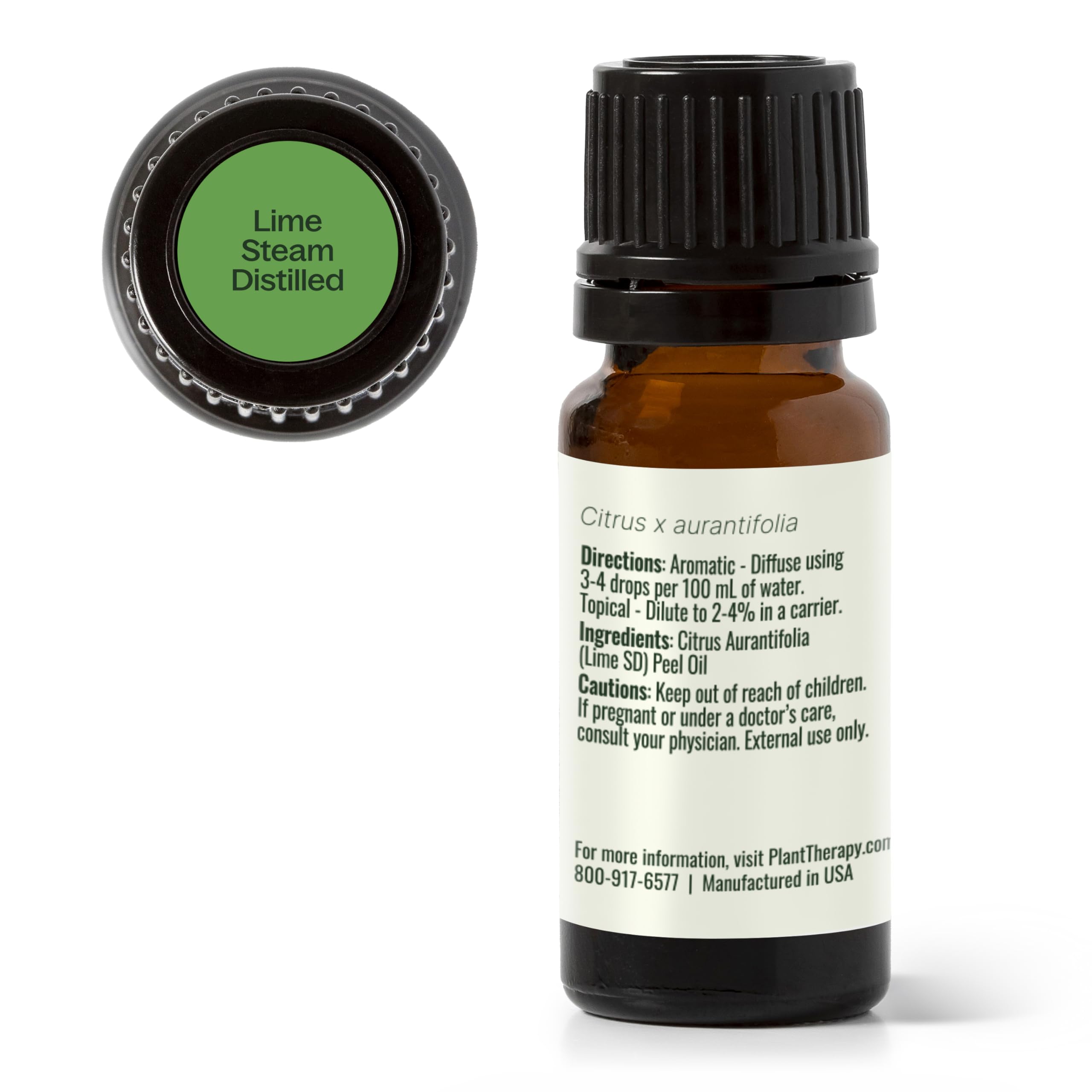 Plant Therapy Lime Steam Distilled Essential Oil 10 mL – 100% Pure, Therapeutic Grade
