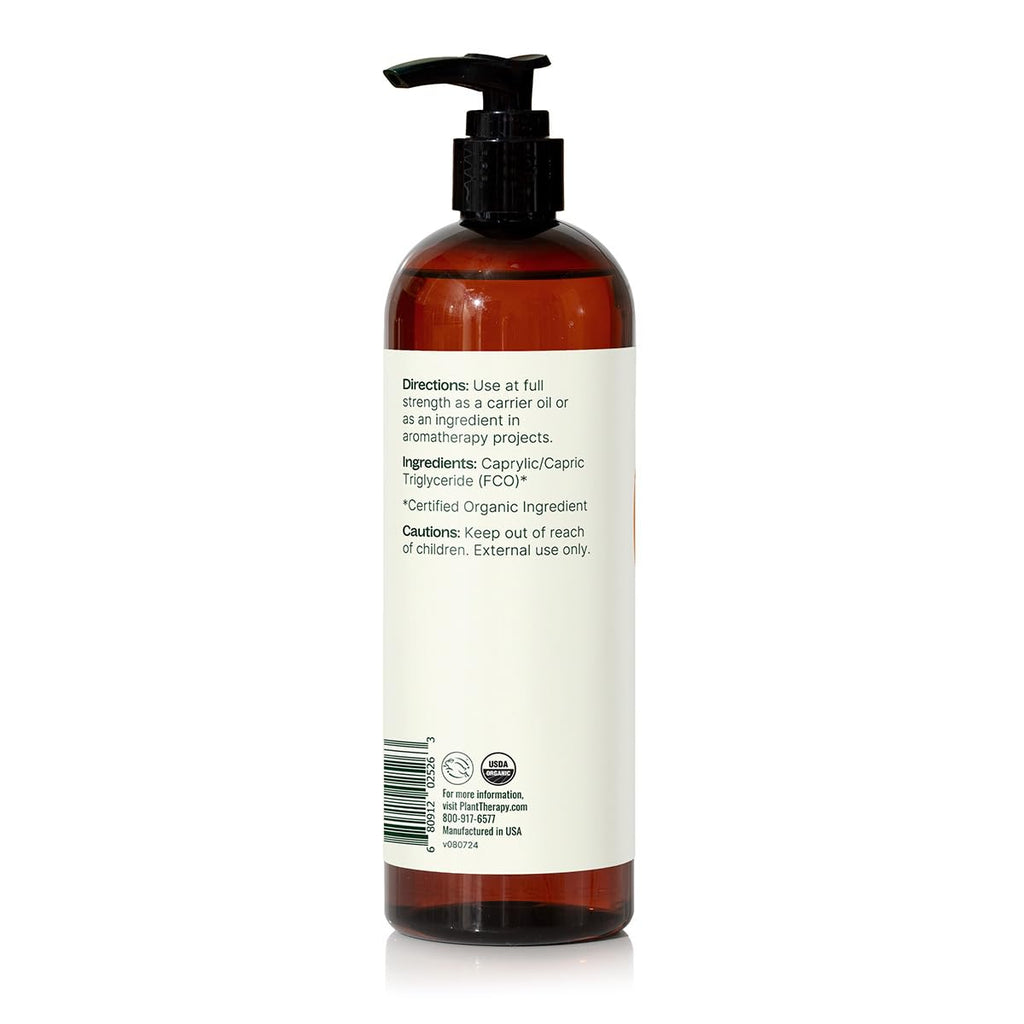 Plant Therapy Organic Fractionated Coconut Oil – 16 oz, 100% Pure, USDA Organic