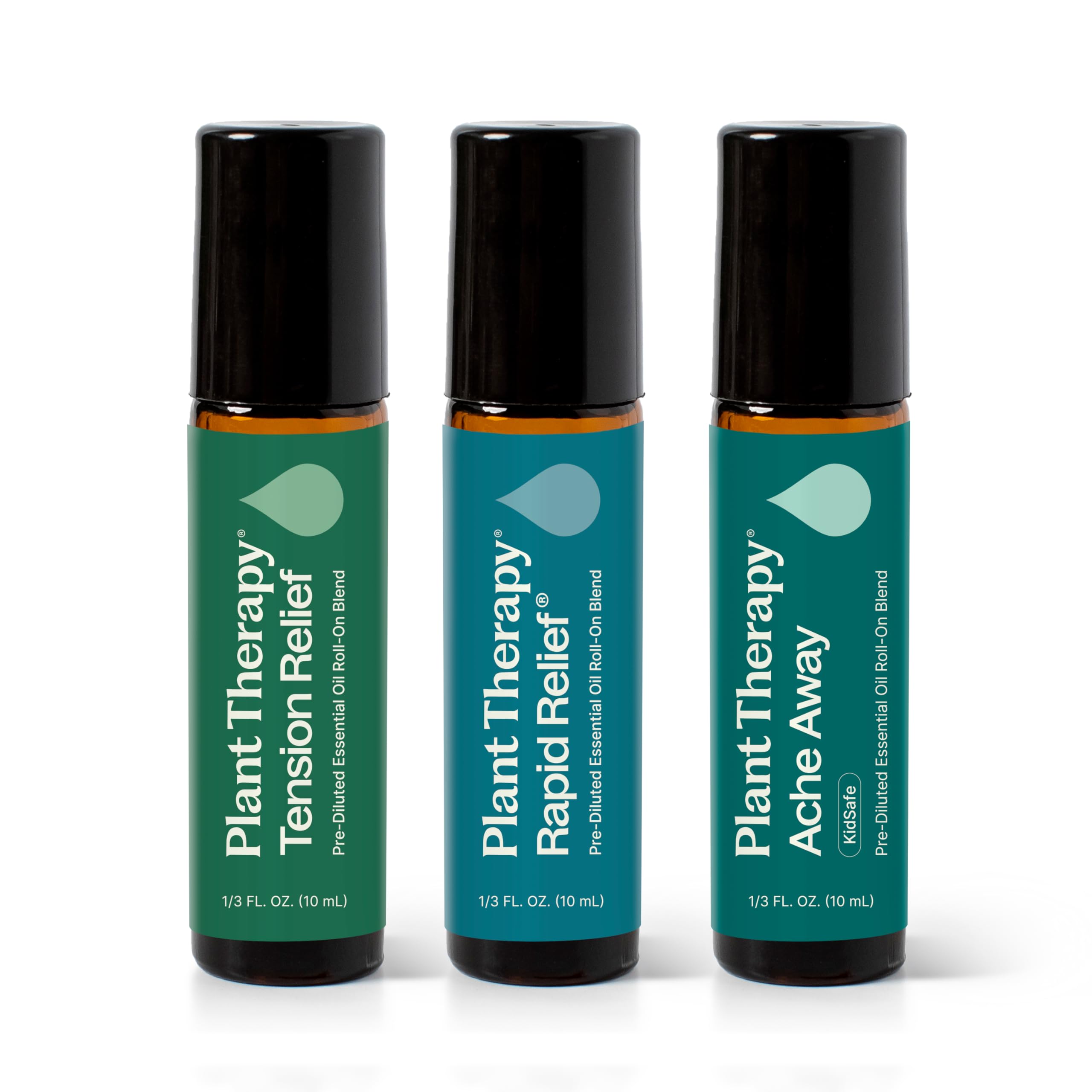 Plant Therapy Pain Support Roll-On Set 10 mL – Ache Away, Rapid Relief, Tension Relief