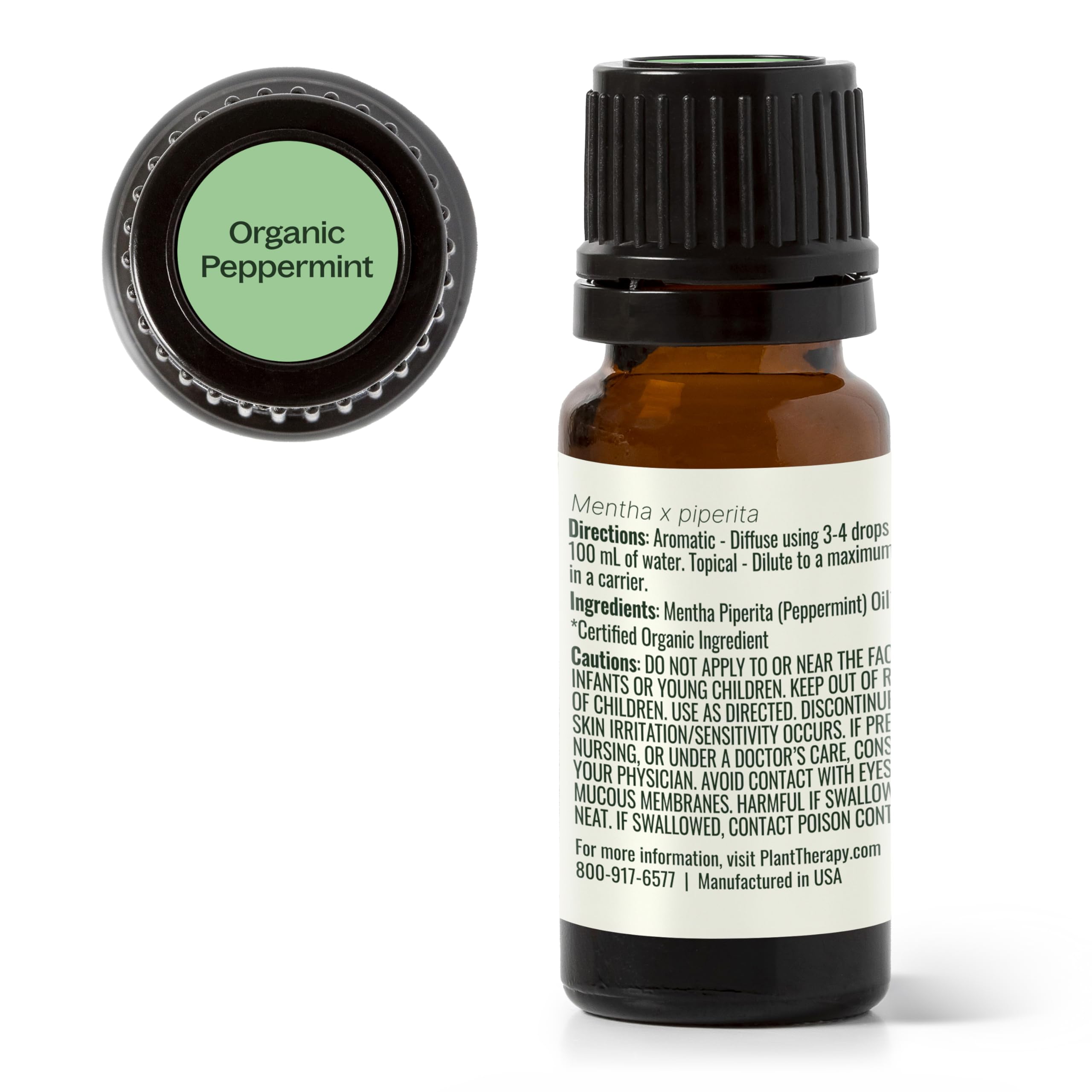 Peppermint Essential Oil – 100% Pure, USDA Organic (10 mL)