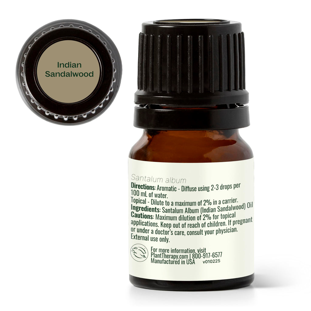 Plant Therapy Sandalwood Indian Essential Oil 2.5 mL – 100% Pure, Therapeutic Grade