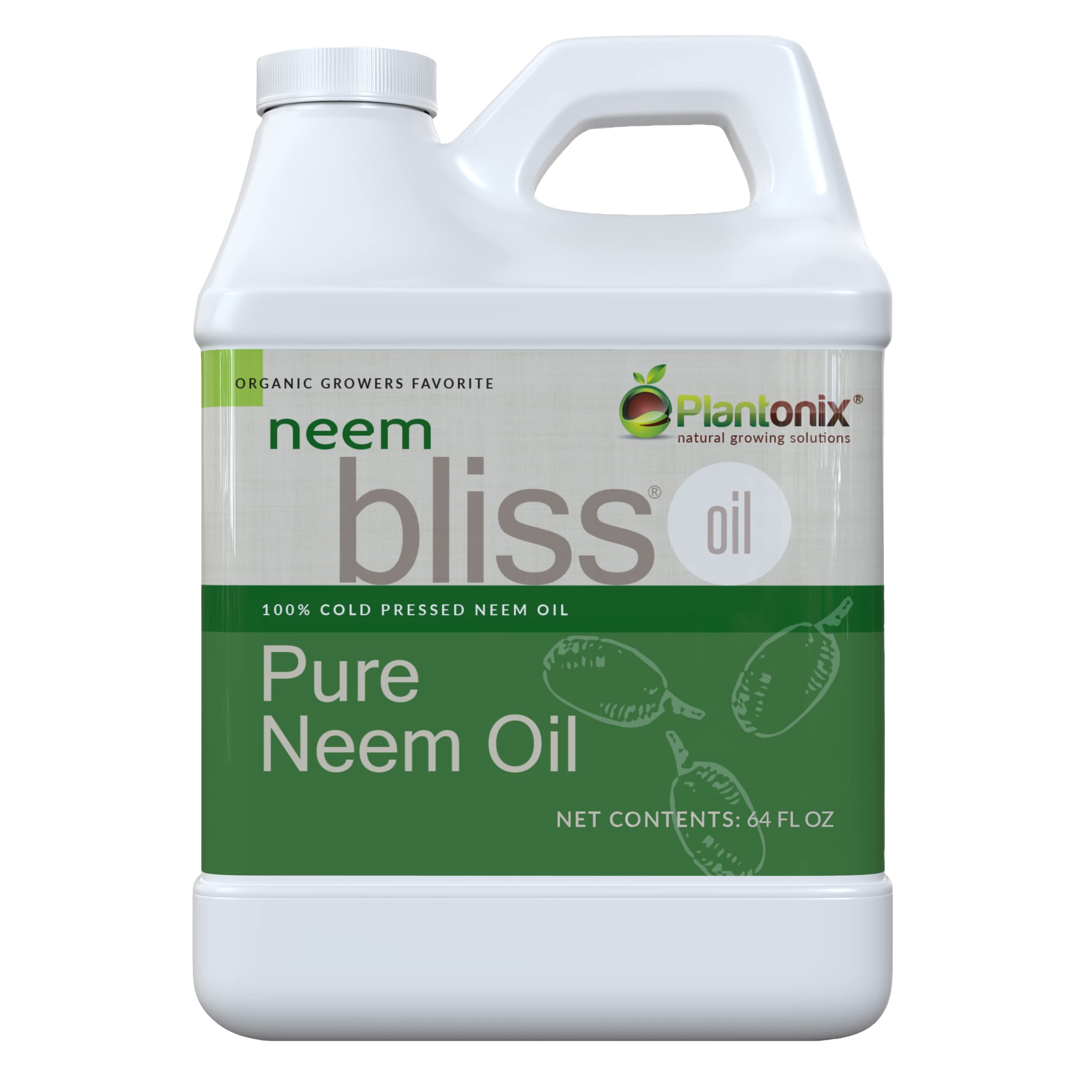 Neem Bliss (64 Fl Oz) – Pure Cold-Pressed Neem Oil by Plantonix