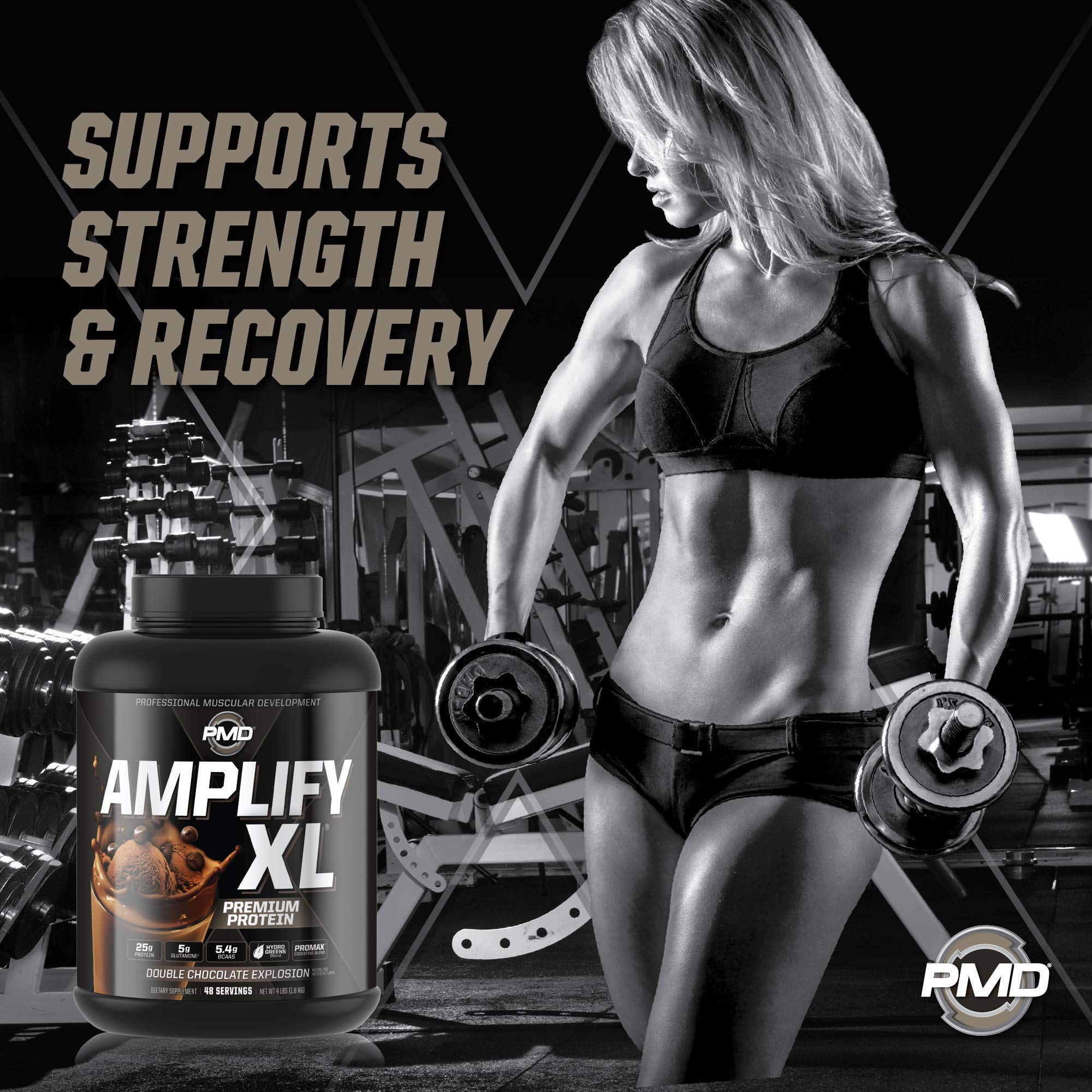 PMD Sports Amplify XL Premium Whey Protein + Greens Blend – 48 Servings
