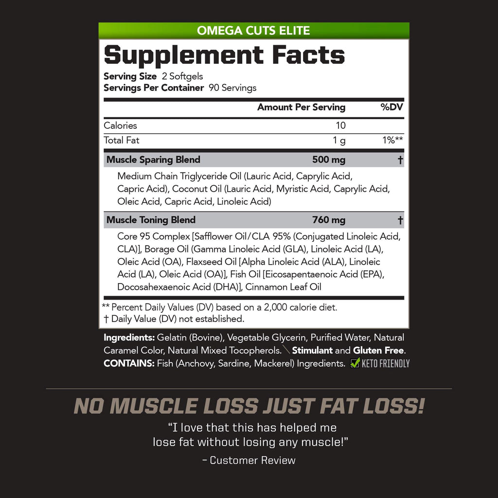 PMD Omega Cuts Elite – Fat Loss & Muscle Definition Formula (180 Softgels) – Stimulant Free