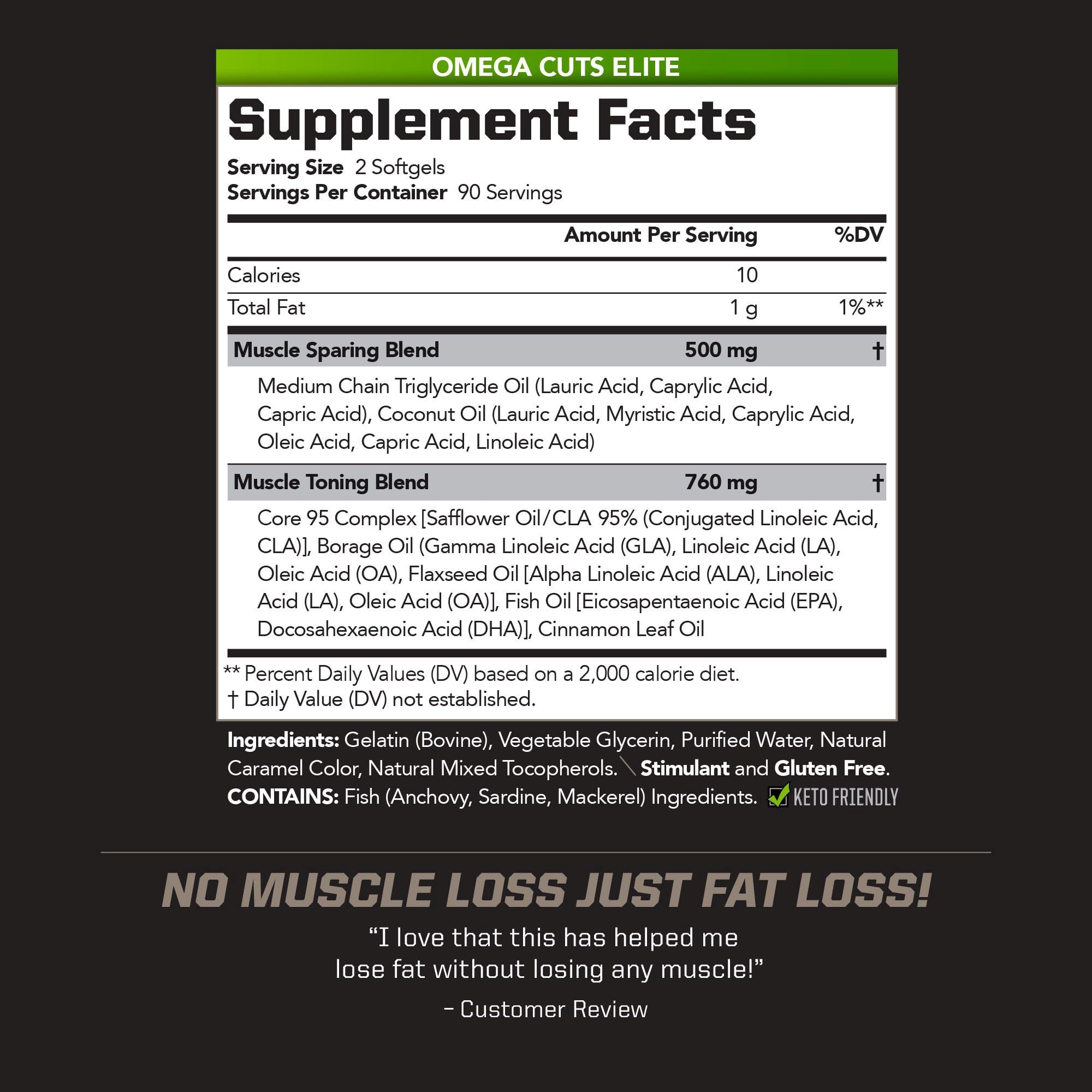 PMD Omega Cuts Elite – Fat Loss & Muscle Definition Formula (180 Softgels) – Stimulant Free