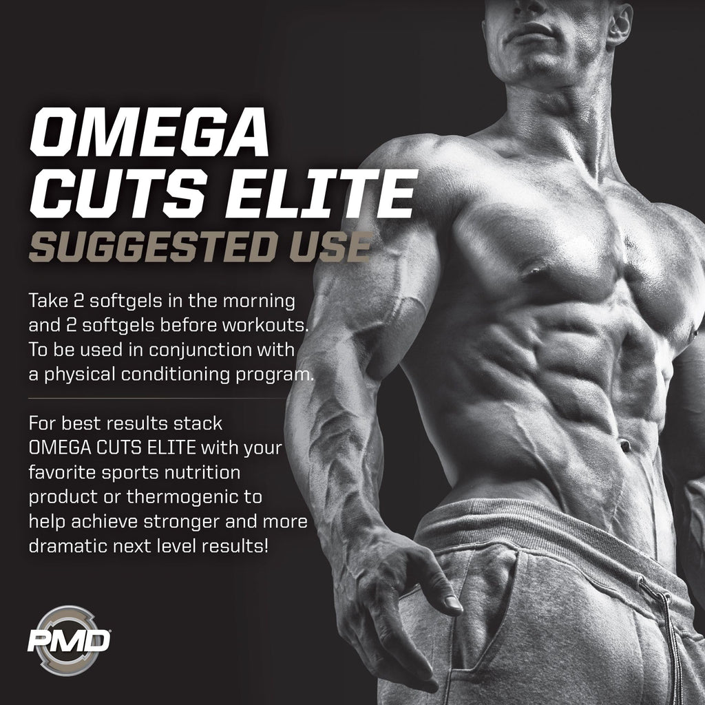 PMD Omega Cuts Elite – Fat Loss & Muscle Definition Formula (180 Softgels) – Stimulant Free