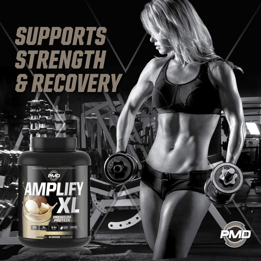 PMD Amplify XL Premium Whey Protein with Hydro Greens Blend – Vanilla Flex